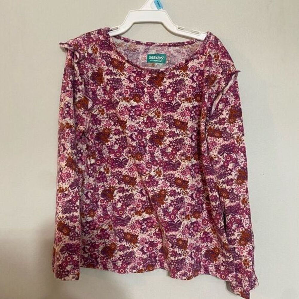 Girls pink and purple floral long sleeve shirt‎ size 5